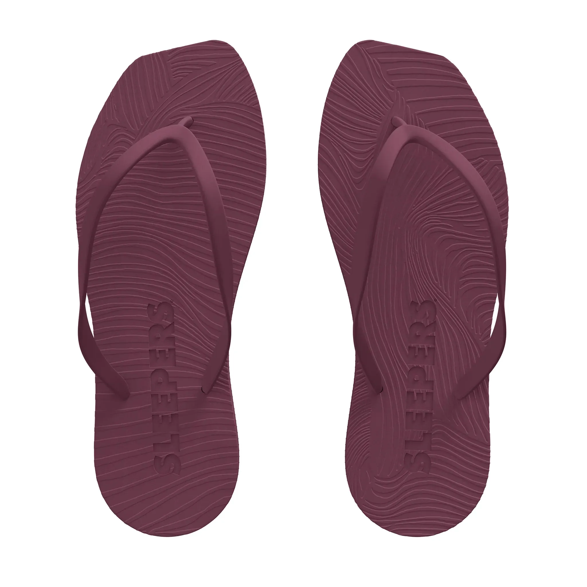 SLEEPERS Premium Grade Tapered Rubber Flip flops in Burgundy
