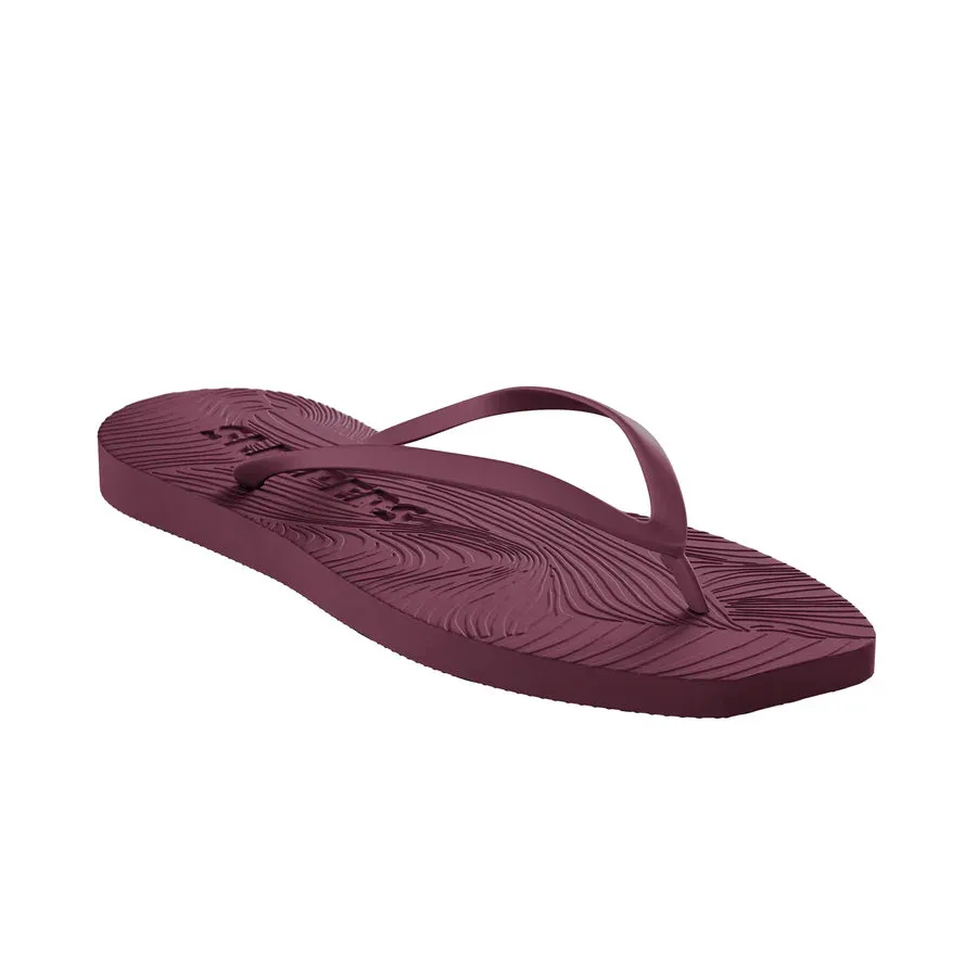SLEEPERS Premium Grade Tapered Rubber Flip flops in Burgundy