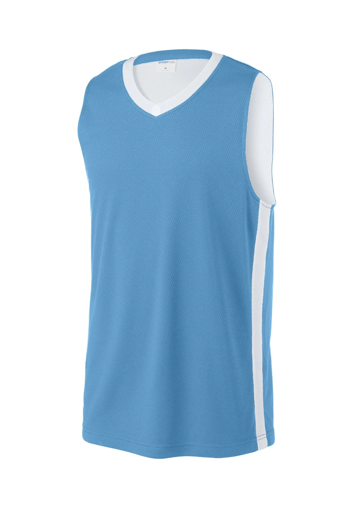 Sport-Tek Rival Basketball Rev Jersey ST900 Carolina Blue/ White