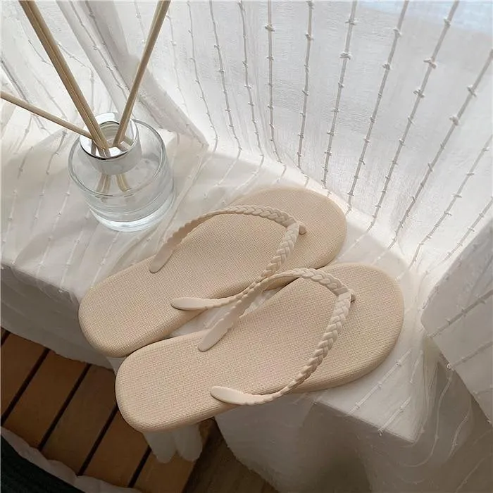 Summer Slippers Soft PVC Girls Beach Flip Flops Anti-slip Flat Shoes Ladies Vacation Slides Female Sandals