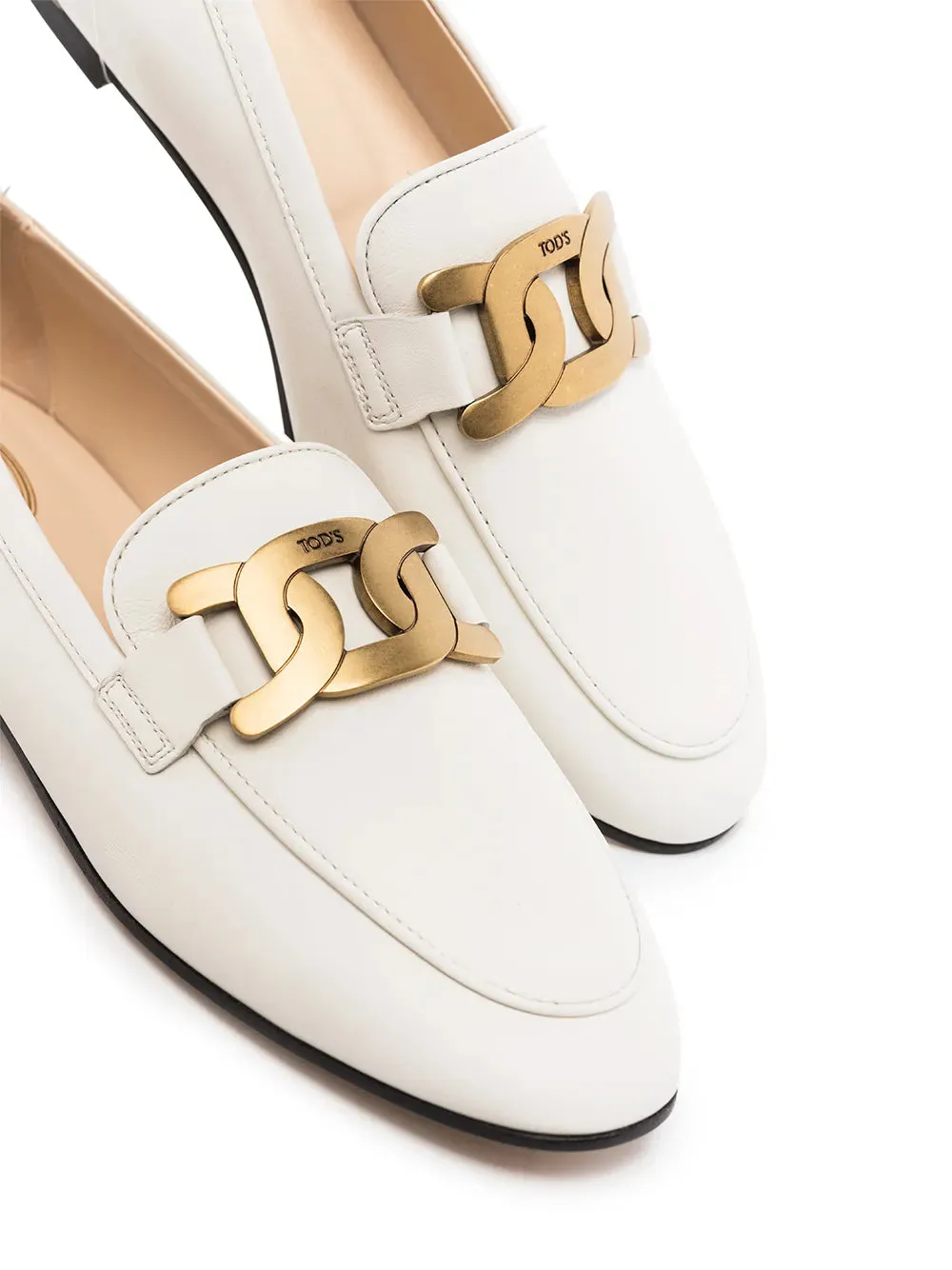 Tod's Kate gold-chain leather loafers