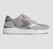 UBA Light Grey Suede and Mesh Charcoal Grey Logo Silver Accents Sneaker Men