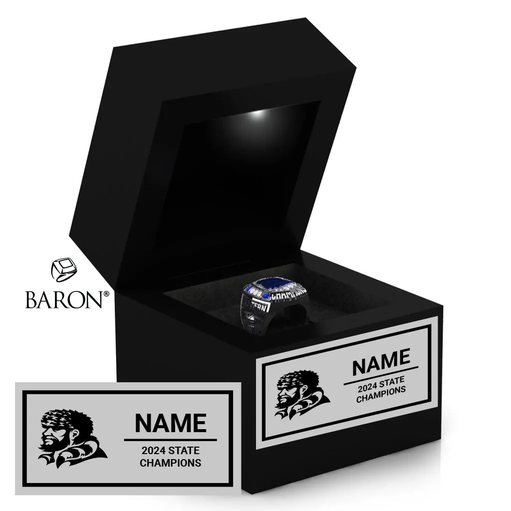 Western Christian High School Girls Basketball 2024 Championship Black LED Ring Box