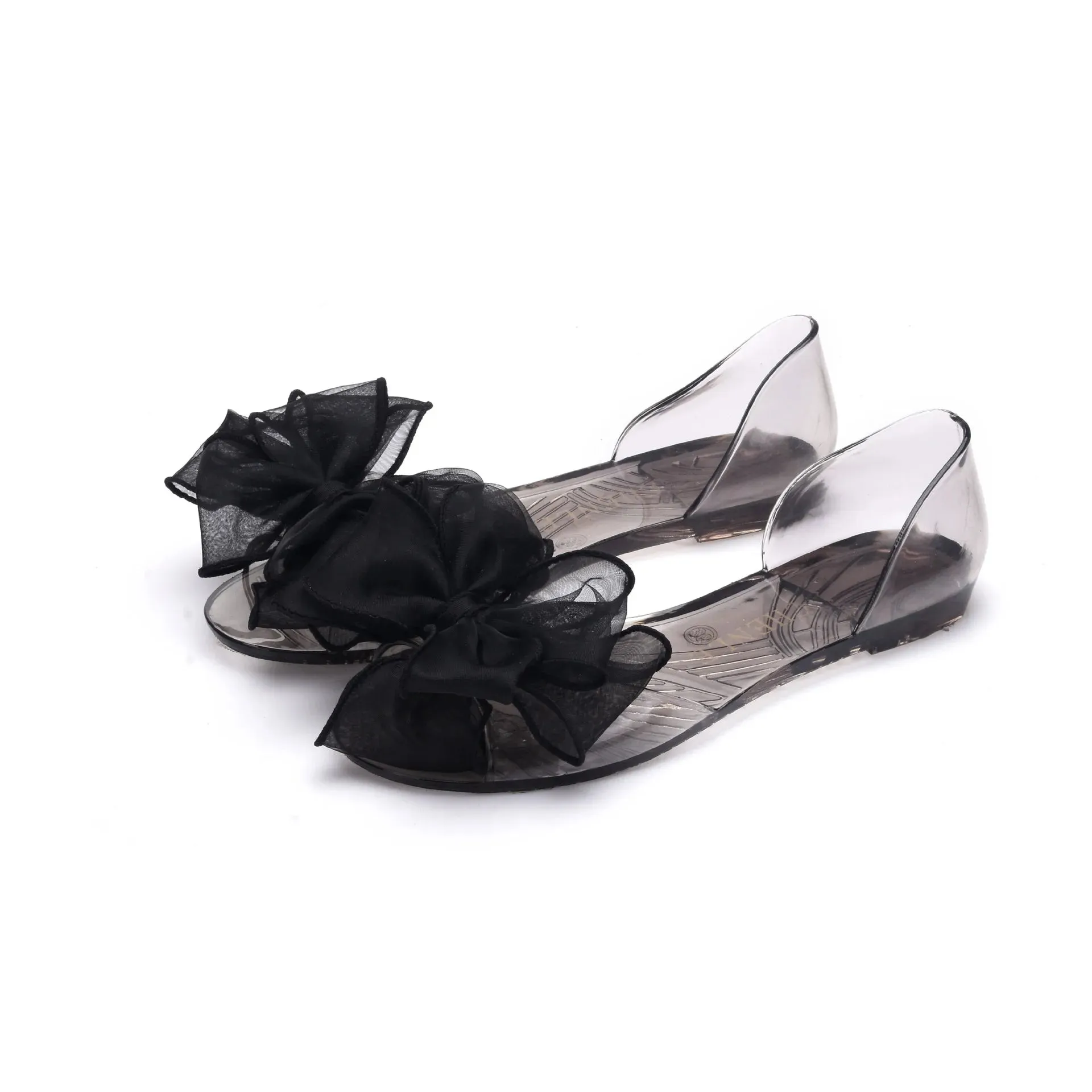 Women Sandals Open Toe Summer Jelly Shoes Woman Fashion Butterfly-knot Flat Sandals Women Beach Shoes Slip On Flip Flops WSH3149