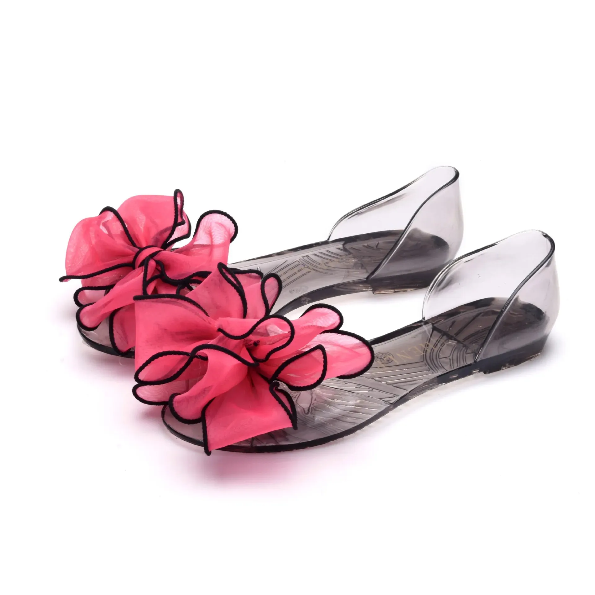 Women Sandals Open Toe Summer Jelly Shoes Woman Fashion Butterfly-knot Flat Sandals Women Beach Shoes Slip On Flip Flops WSH3149