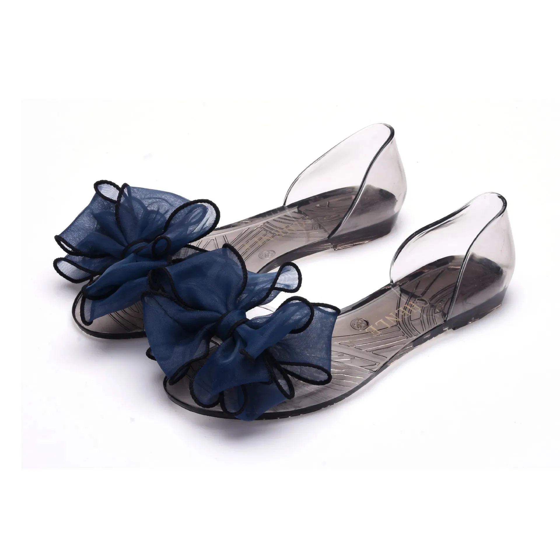 Women Sandals Open Toe Summer Jelly Shoes Woman Fashion Butterfly-knot Flat Sandals Women Beach Shoes Slip On Flip Flops WSH3149