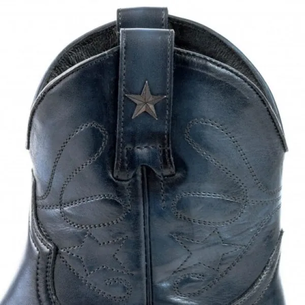 Women's Cowboy Boots or Ankle Boots Handcrafted Dark Blue Leather 2374 Texanas
