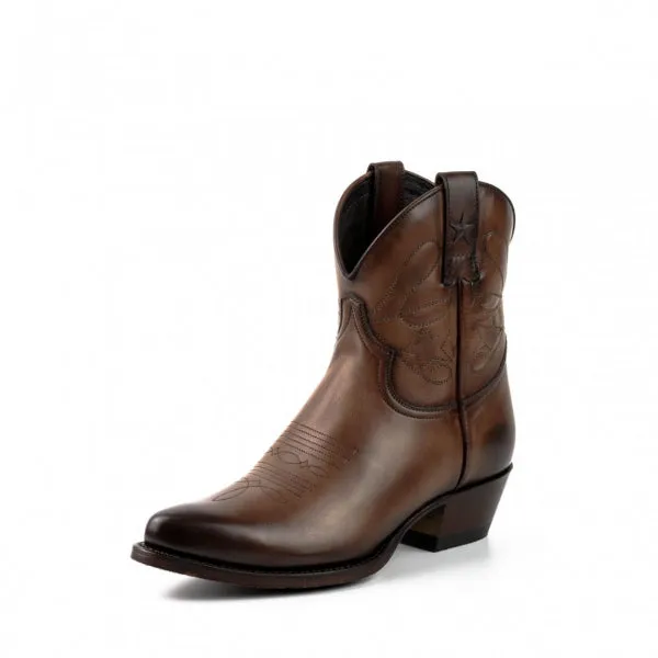 Women's Cowboy Boots or Ankle Boots Handcrafted Light Brown Leather 2374 Texanas