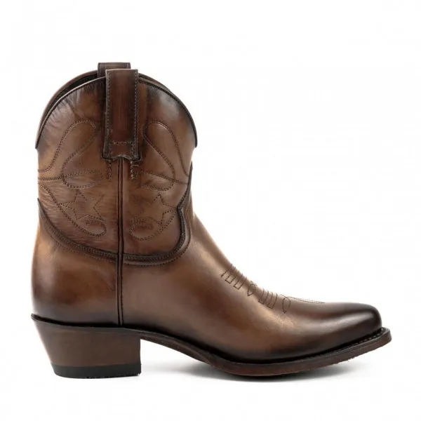 Women's Cowboy Boots or Ankle Boots Handcrafted Light Brown Leather 2374 Texanas