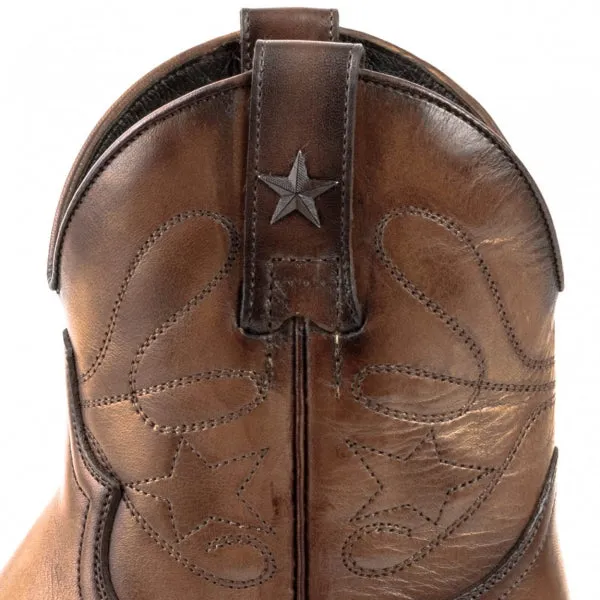 Women's Cowboy Boots or Ankle Boots Handcrafted Light Brown Leather 2374 Texanas