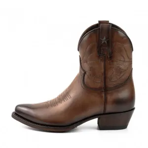Women's Cowboy Boots or Ankle Boots Handcrafted Light Brown Leather 2374 Texanas