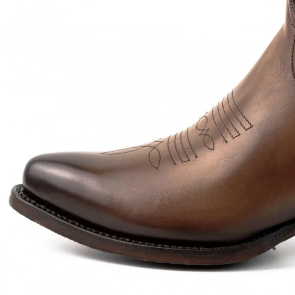 Women's Cowboy Boots or Ankle Boots Handcrafted Light Brown Leather 2374 Texanas