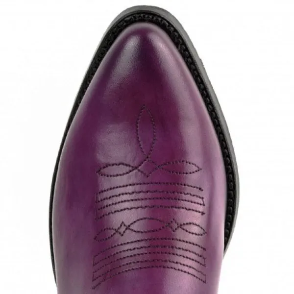 Women's Cowboy Boots or Ankle Boots Handmade Purple Leather 2374 Texanas