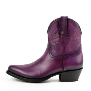 Women's Cowboy Boots or Ankle Boots Handmade Purple Leather 2374 Texanas